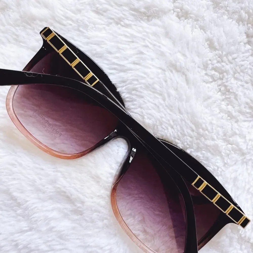 Joanne Clear w/ Purple Tint Square Sunglasses